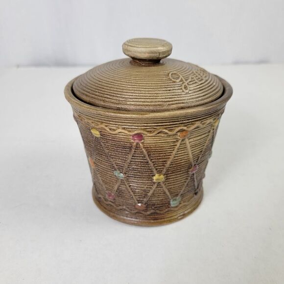 Vintage Tilso Japan Fiesta Dot Pattern‎ Ceramic Grease Jar - Picture 4 of 8